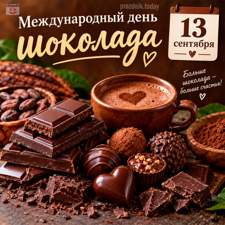 Открытка к Международному дню шоколада 13 сентября