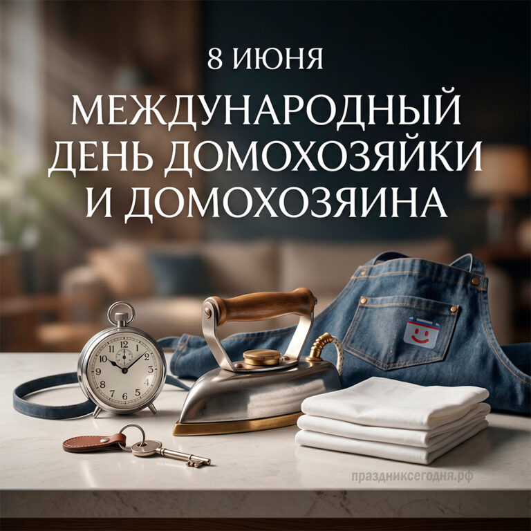 Открытка к Международному дню домохозяйки и домохозяина 8 июня