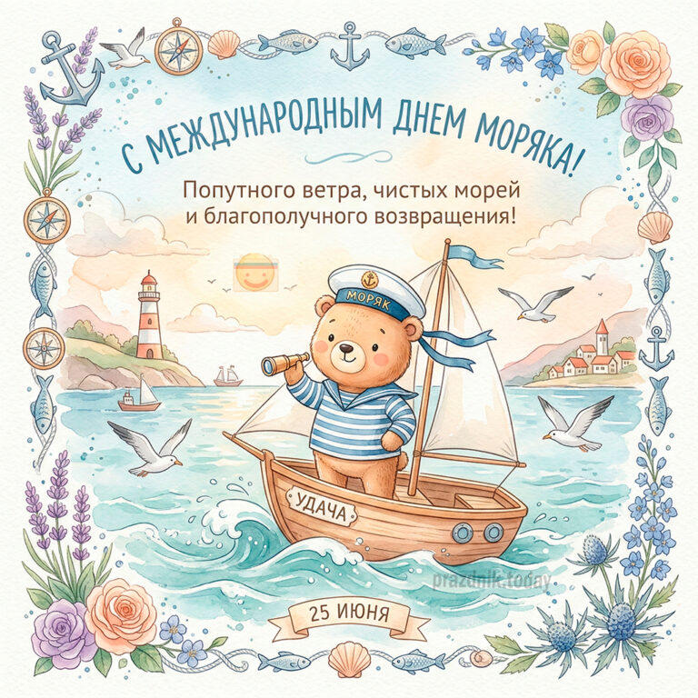 25 июня международный день моряка праздник открытка