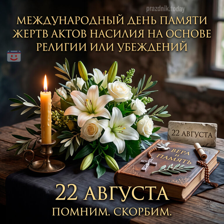 Открытка к Международному дню памяти жертв актов насилия на основе религии или убеждений 22 августа