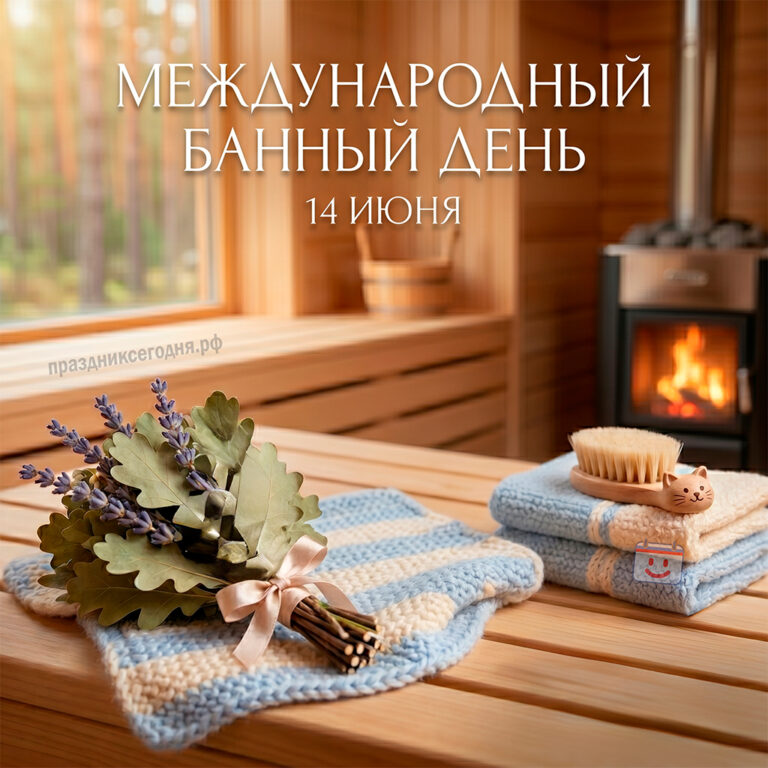 Открытка к Международному банному дню 14 июня