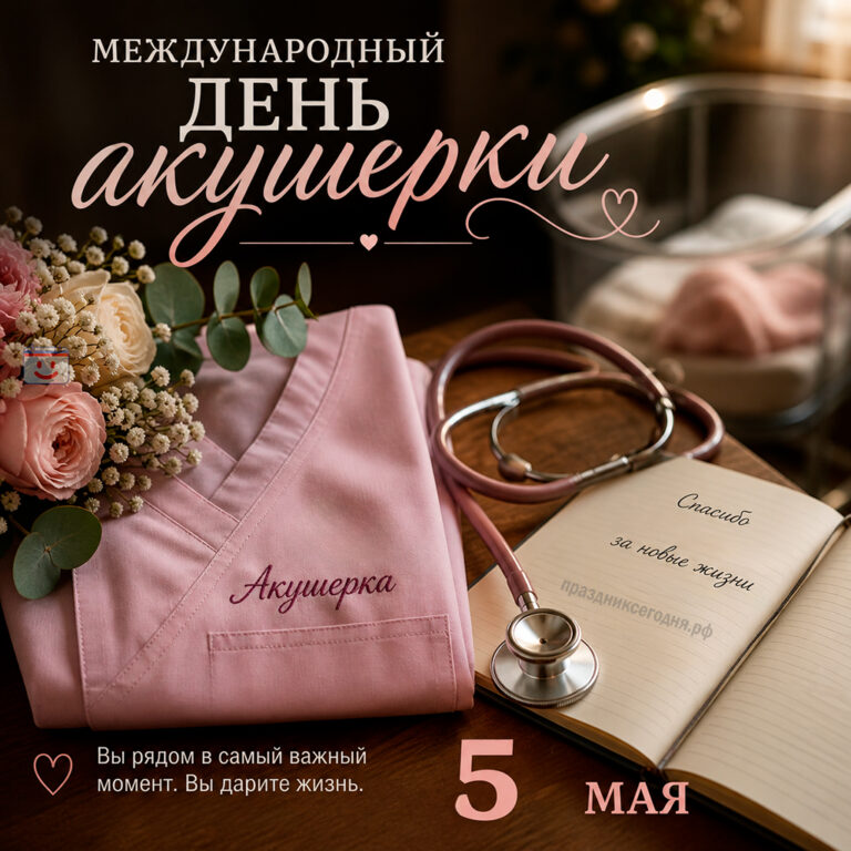 Открытка к Международному дню акушерки 5 мая