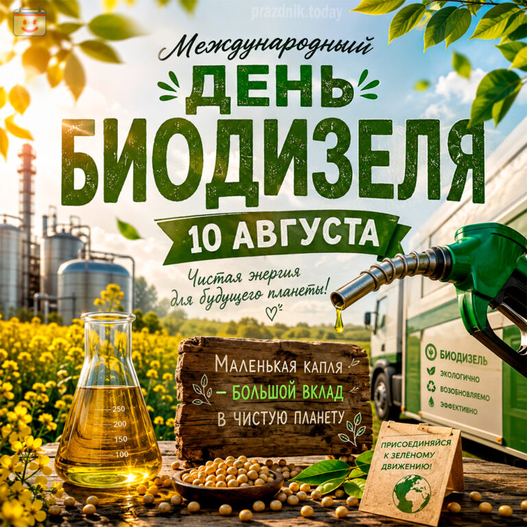 Открытка к Международному дню биодизеля 10 августа