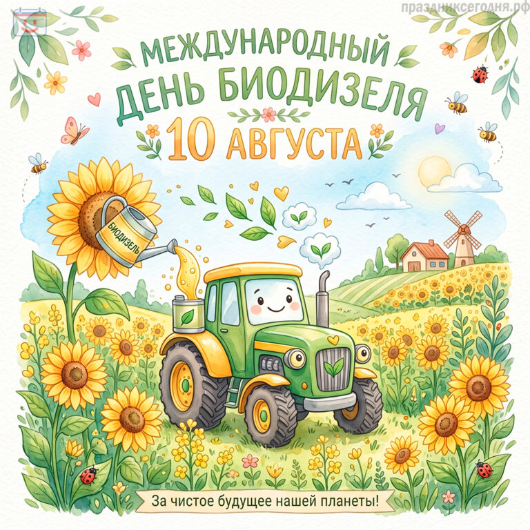 Открытка к Международному дню биодизеля 10 августа