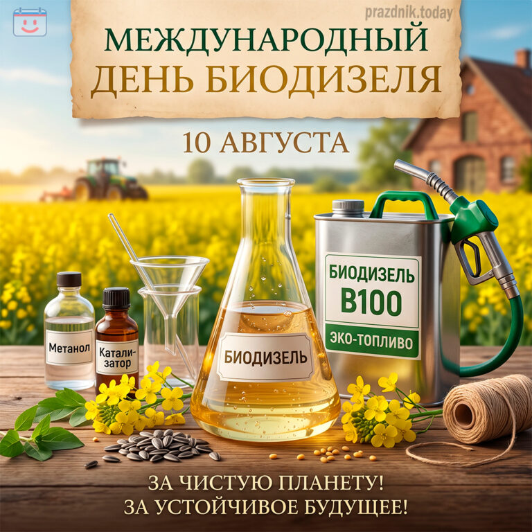 Открытка к Международному дню биодизеля 10 августа