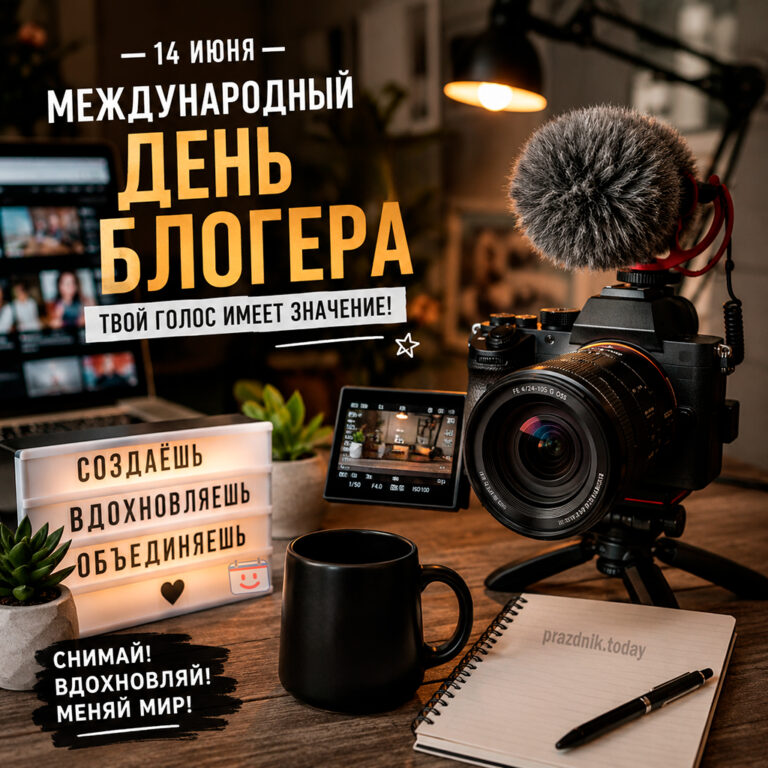 Открытка к Международному дню блогера 14 июня