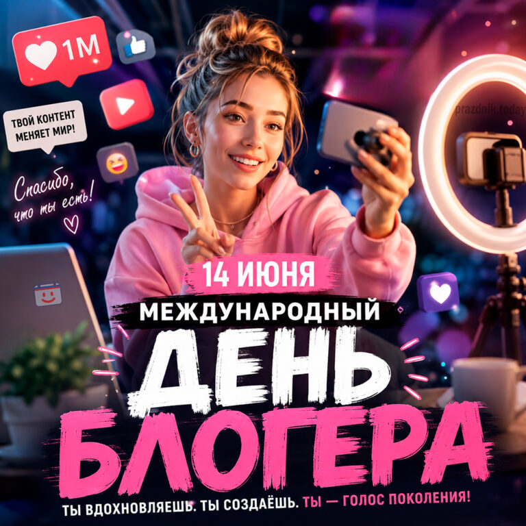 Открытка к Международному дню блогера 14 июня