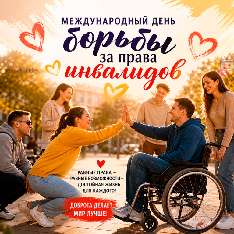 Открытка к Международному дню борьбы за права инвалидов 5 мая