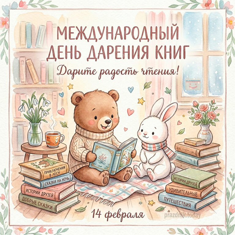 международный день дарения книг 14 февраля праздник открытка
