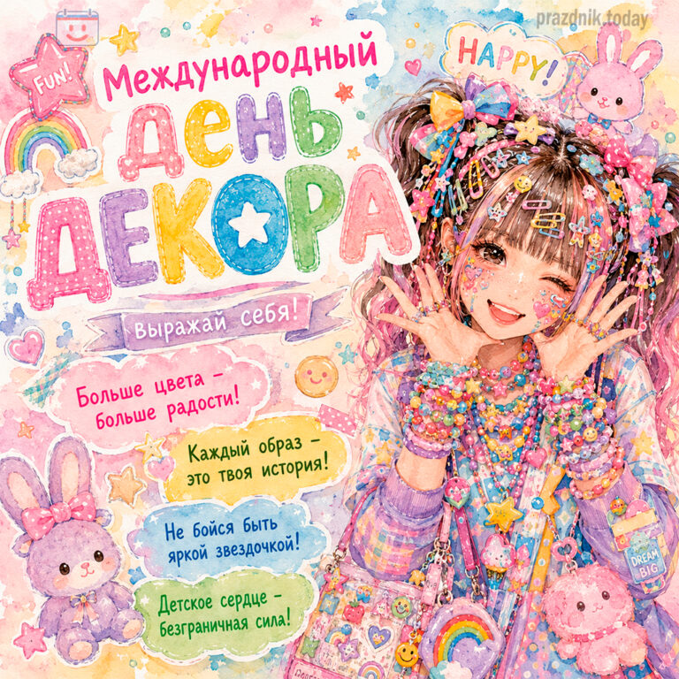 Открытка к Международному дню Декора