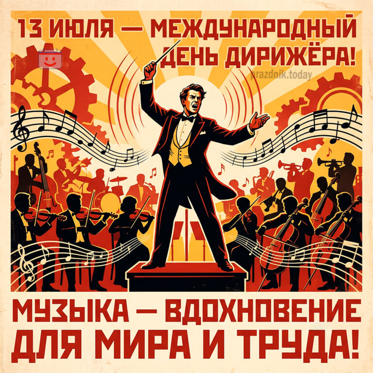 Открытка к Международному дню дирижёра 13 июля