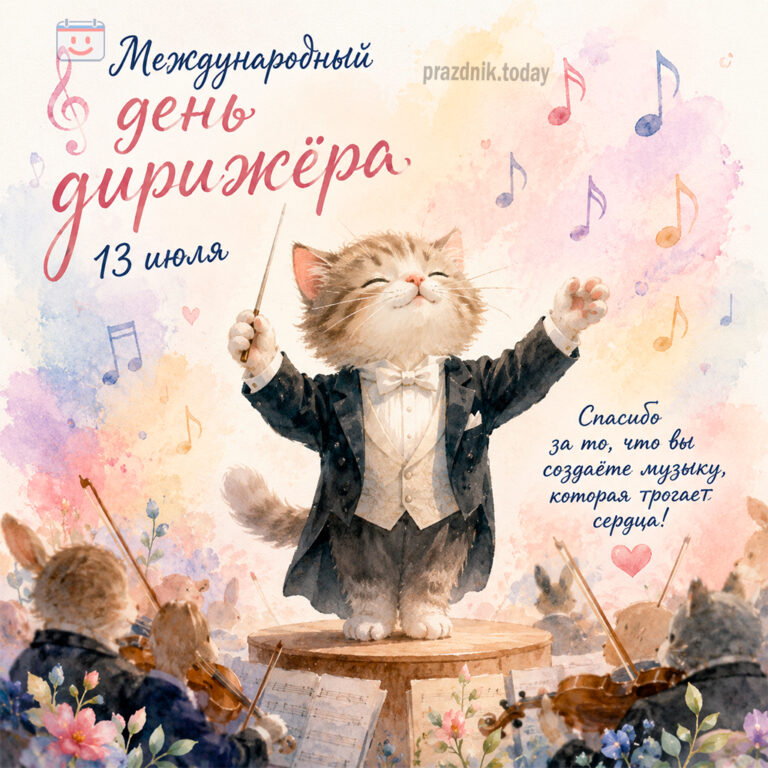 Открытка к Международному дню дирижёра 13 июля