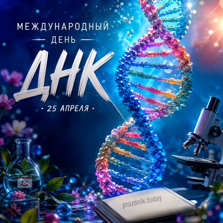 Открытка с Международным днём ДНК 25 апреля