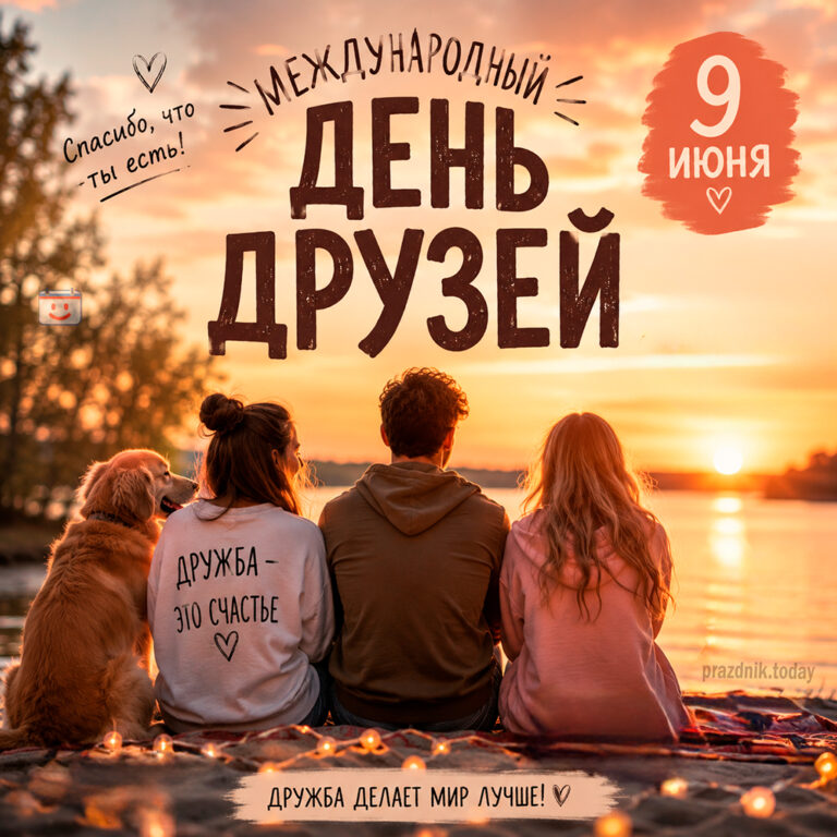 Открытка к Международному дню друзей 9 июня