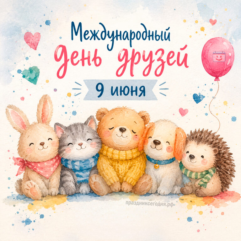 Открытка к Международному дню друзей 9 июня