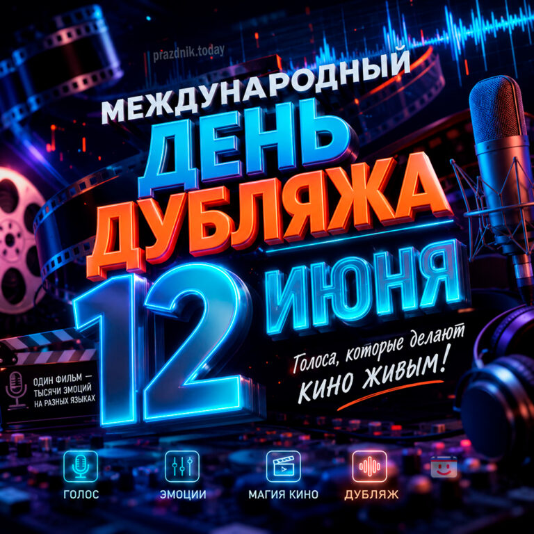 Открытка к Международному дню дубляжа 12 июня