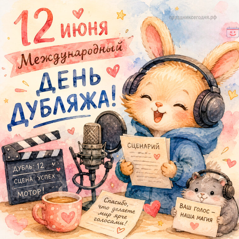 Открытка к Международному дню дубляжа 12 июня