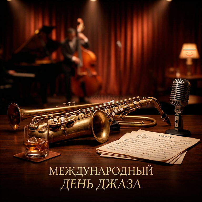 Открытка к Международному дню джаза 30 апреля