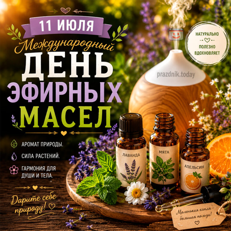 Открытка к Международному дню эфирных масел 11 июля