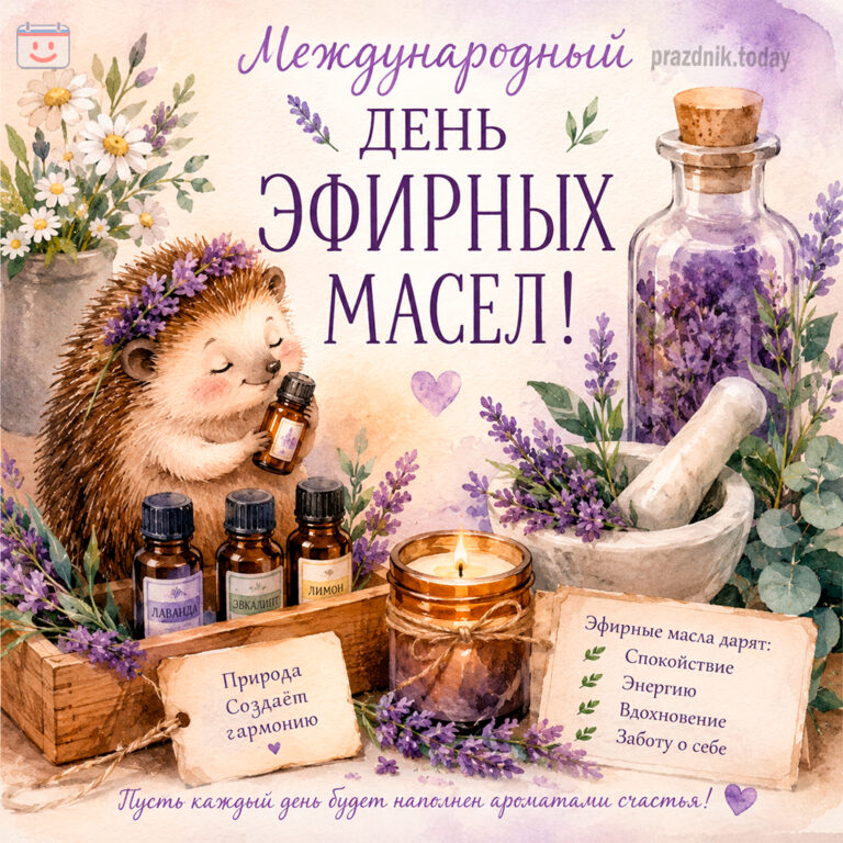 Открытка к Международному дню эфирных масел 11 июля