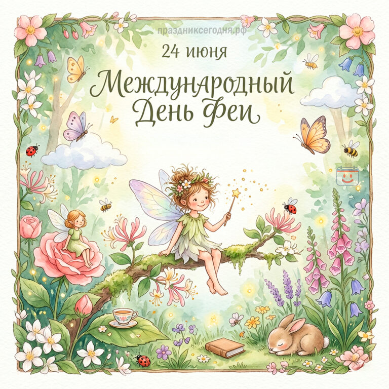 Открытка к Международному дню феи 24 июня