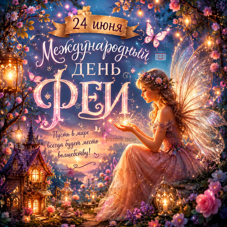 Открытка к Международному дню феи 24 июня