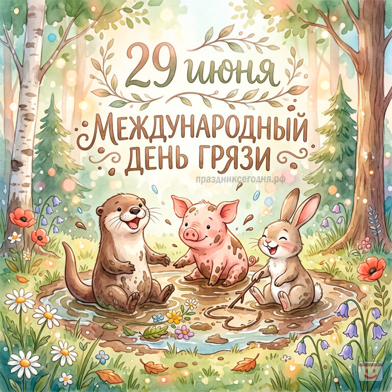 Открытка к Международному дню грязи 29 июня