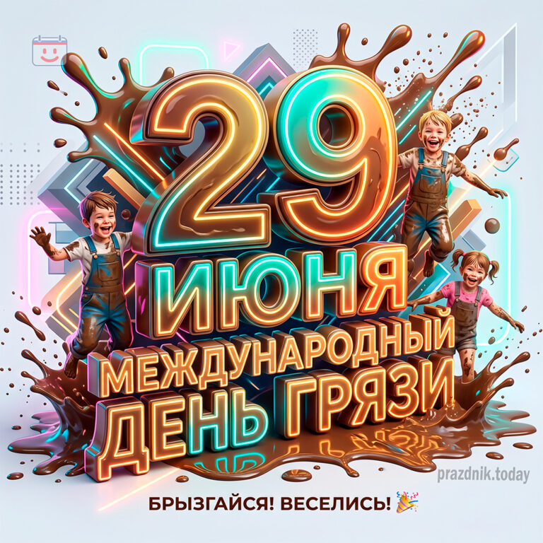 Открытка к Международному дню грязи 29 июня