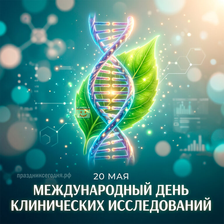 Открытка к Международному дню клинических исследований 20 мая