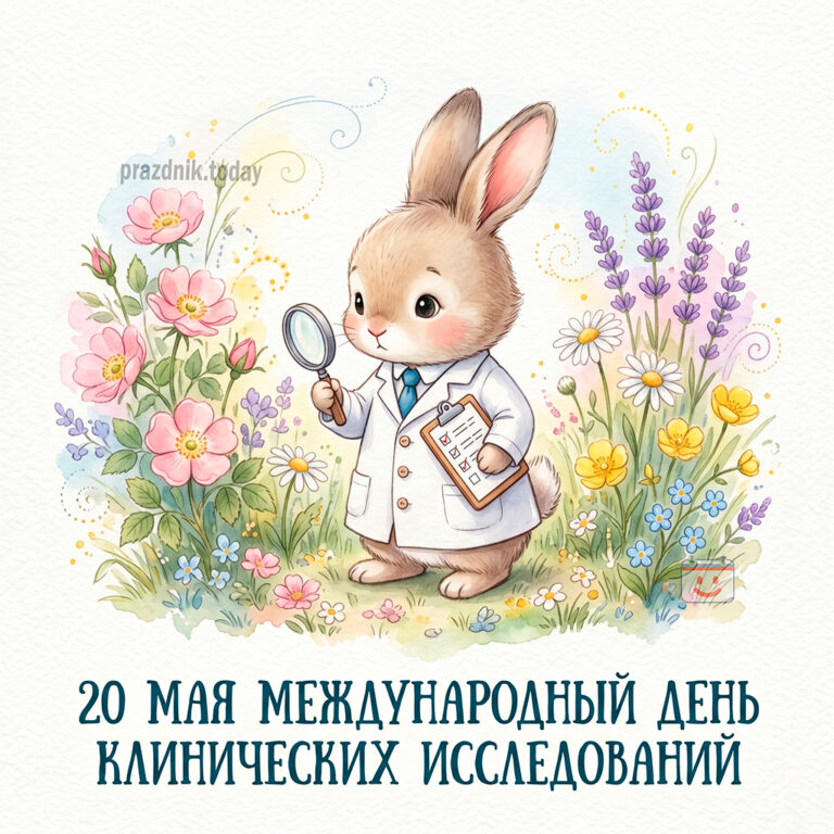 Открытка к Международному дню клинических исследований 20 мая