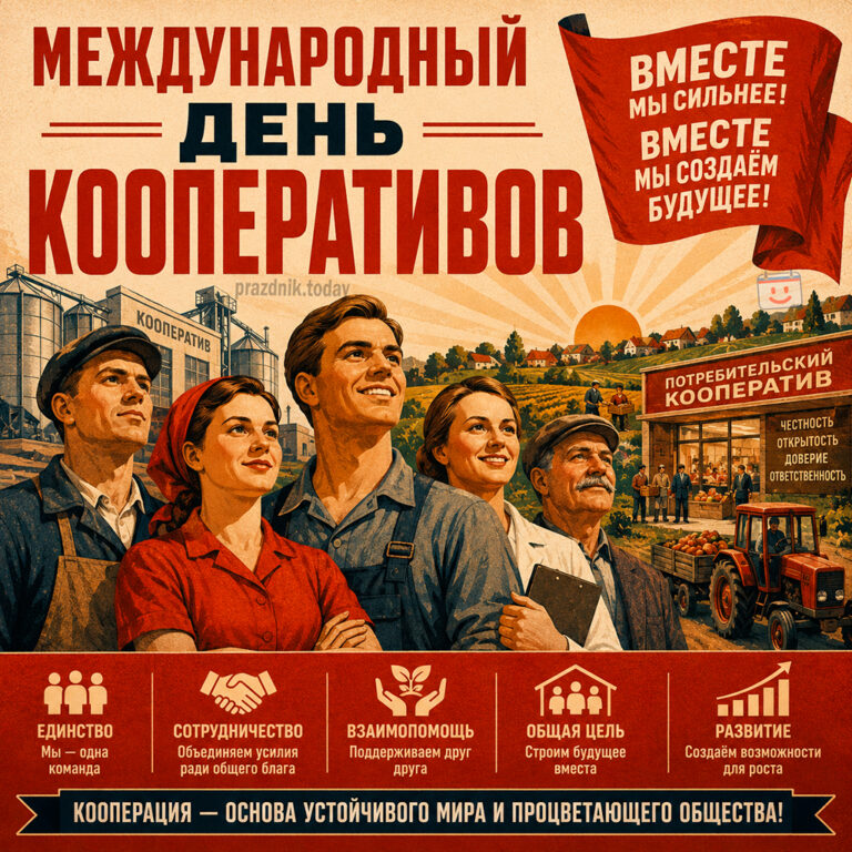 Открытка к Международному дню кооперативов