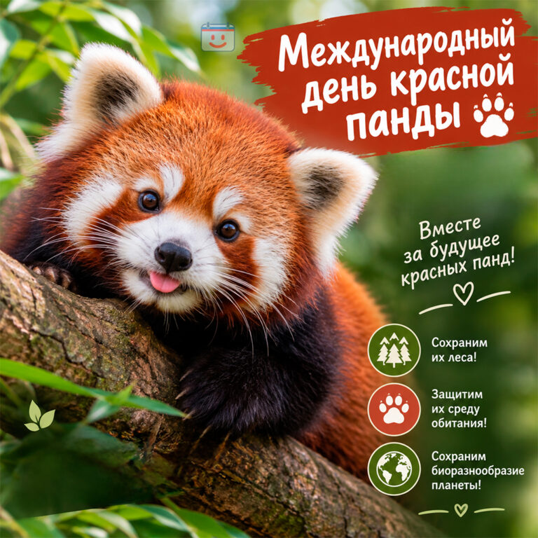 Открытка к Международному дню красной панды