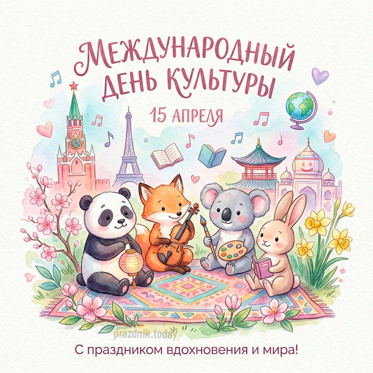 открытка с праздником международный день культуры 15 апреля