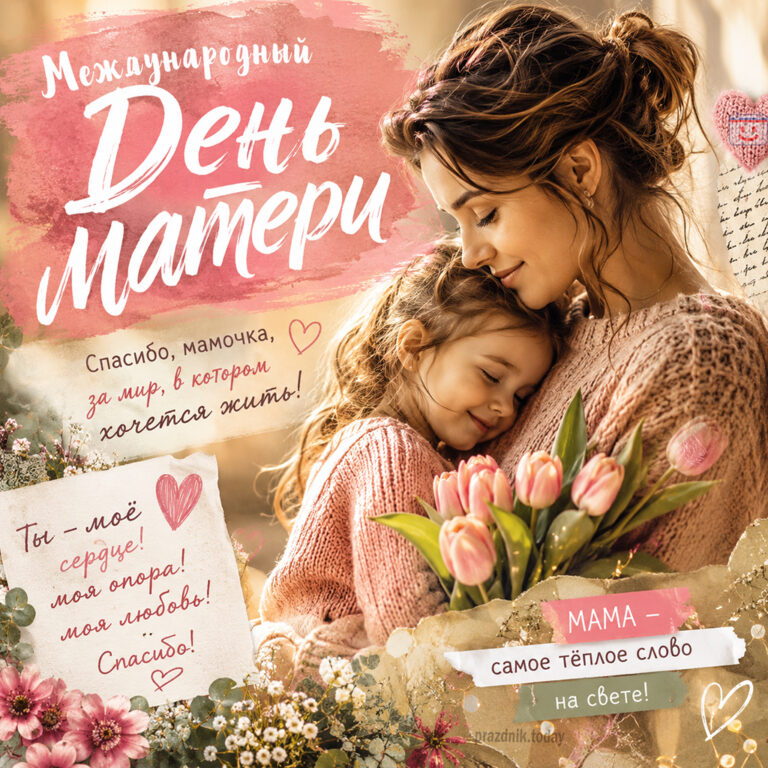 Открытка к Международному дню матери 9 мая