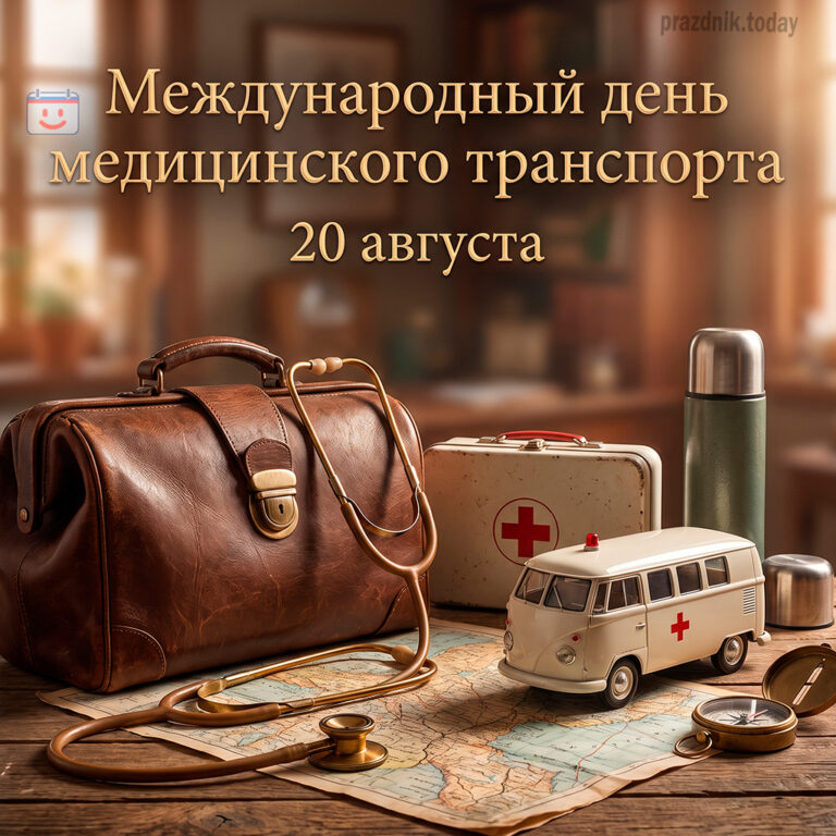 Открытка к Международному дню медицинского транспорта 20 августа