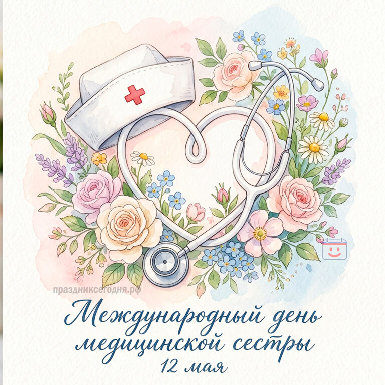 Открытка к Международному дню медицинской сестры 12 мая