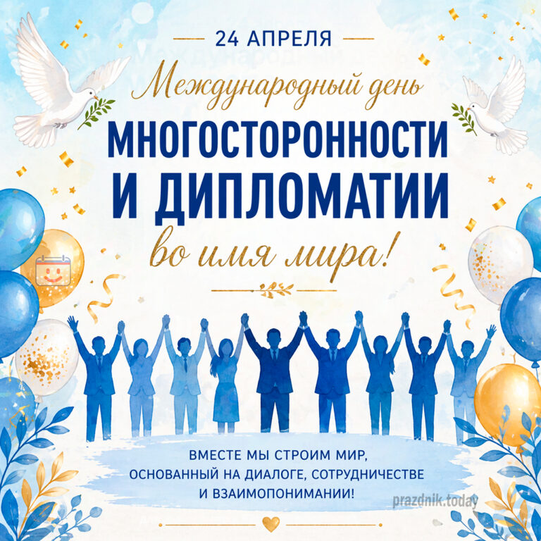 Открытка к Международному дню многосторонности и дипломатии во имя мира 24 апреля
