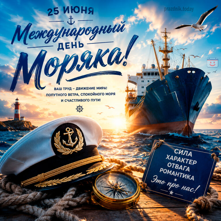 Открытка к Международному дню моряка 25 июня