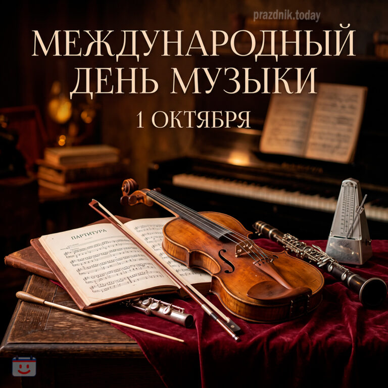 Открытка к Международному дню музыки 1 октября