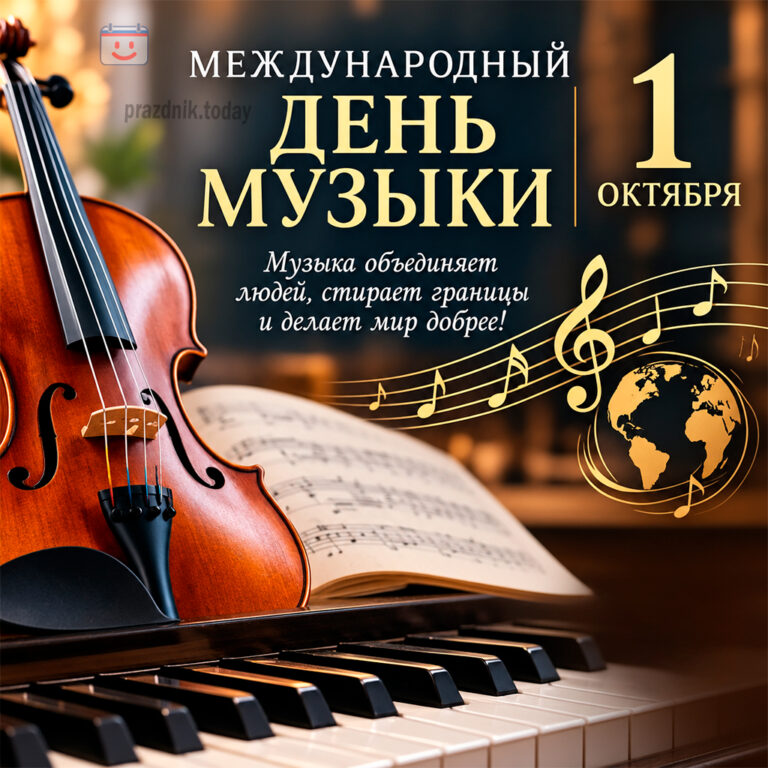 Открытка к Международному дню музыки 1 октября