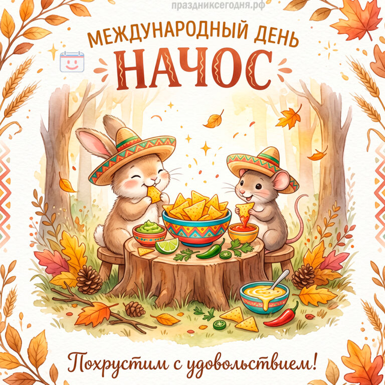 Открытка к Международному дню начос 21 октября