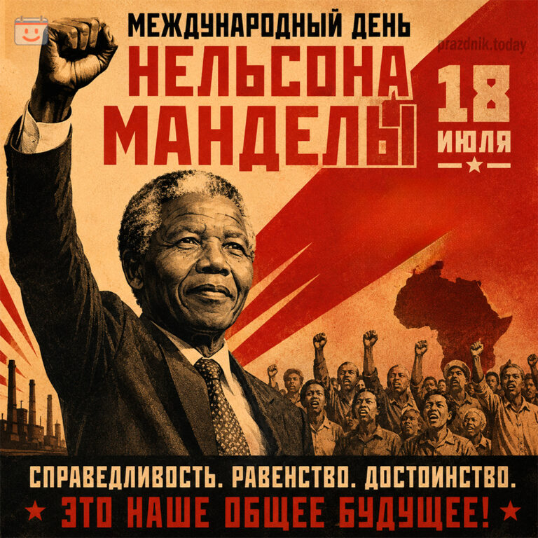 Открытка к Международному дню Нельсона Манделы 18 июля
