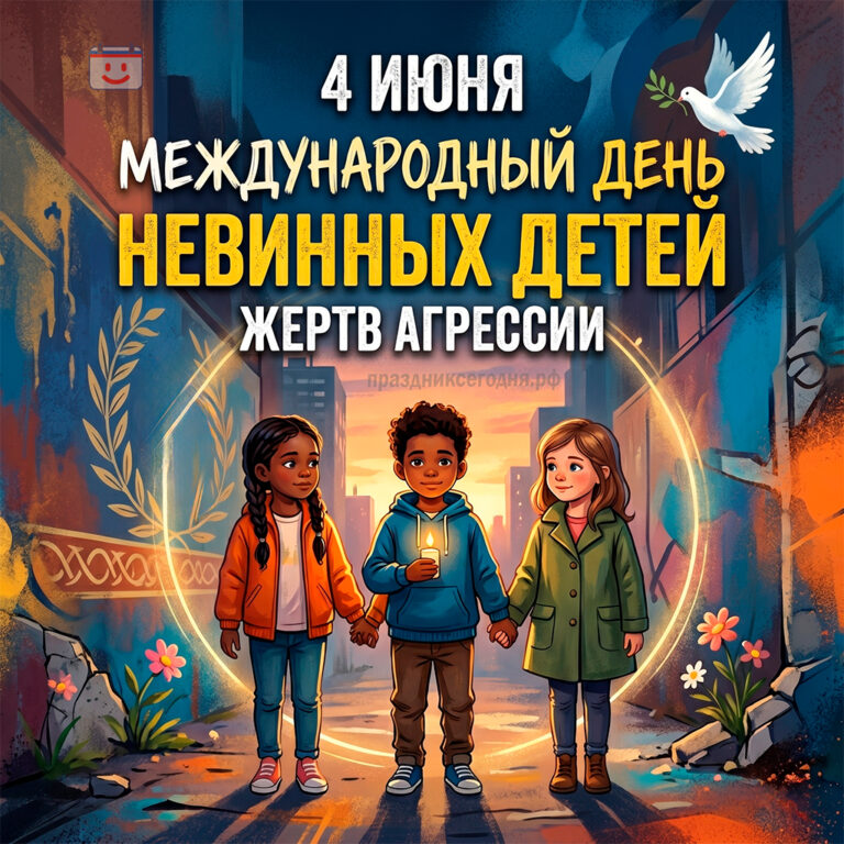 Открытка к Международному дню невинных детей — жертв агрессии 4 июня