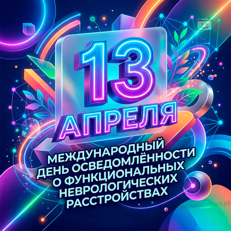 открытка с Международным днём осведомлённости о функциональных неврологических расстройствах 13 апреля