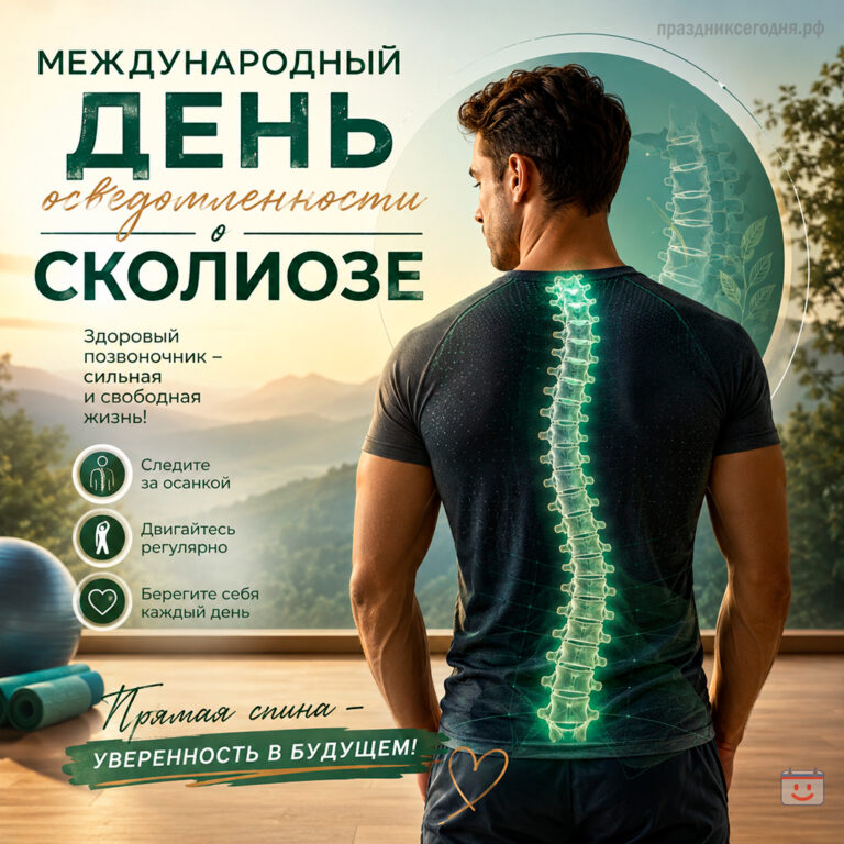 Открытка к Международному дню осведомленности о сколиозе