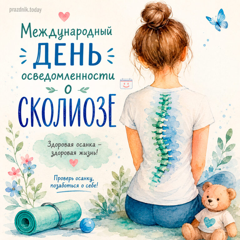 Открытка к Международному дню осведомленности о сколиозе