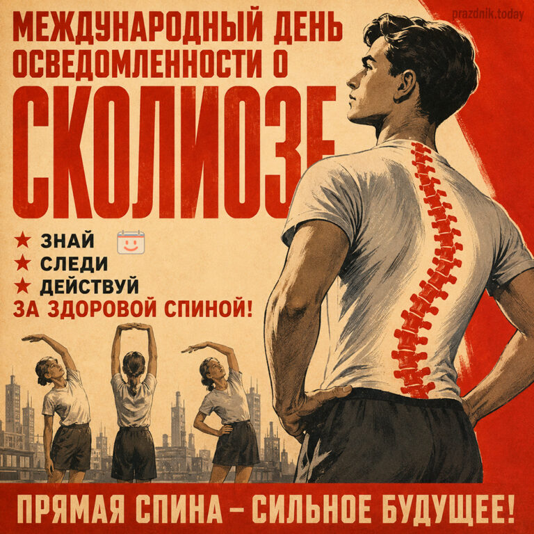 Открытка к Международному дню осведомленности о сколиозе