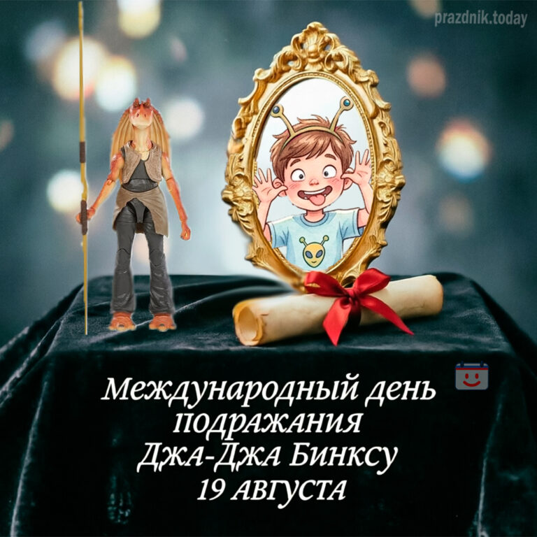 Открытка ко Международному дню подражания Джа-Джа Бинксу 19 августа