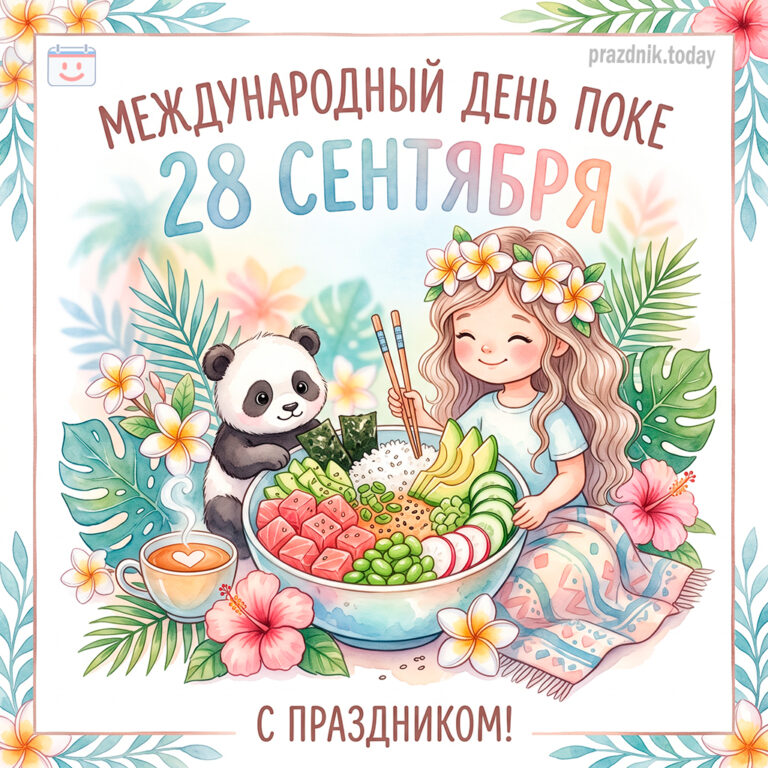 Открытка к Международному дню поке 28 сентября