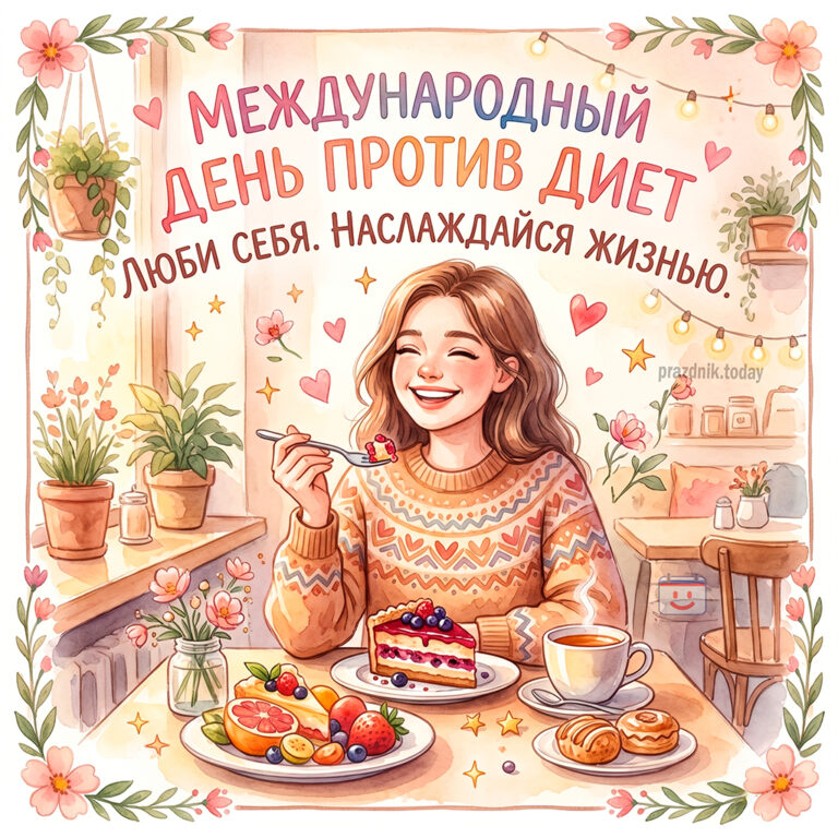 Открытка к Международному дню против диет 6 мая